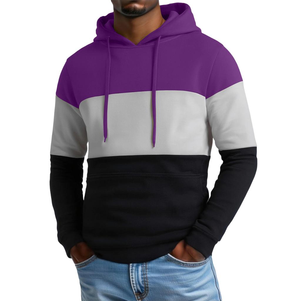 Herren Amerikanischer Trend Locker Freizeit Farbpassend Kapuzen