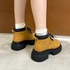 Women's Ankle Boots and Short Boots Thick-soled Lace-up Color-blocked Casual Women Shoe Autumn/winter Work Boots Female