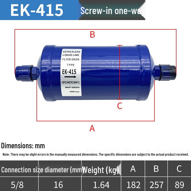 Central Air Conditioning Cold Storage Dryer Filter Unit - Refrigeration Accessories 083/084