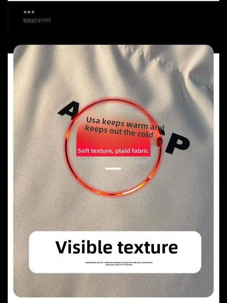 Hong Kong Style Men’s Thick Winter Stand Collar Jacket – Loose Fit, Solid Color, Printed Trendy Design