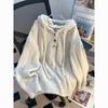 Korean Style Ice Silk Drawstring Hooded Sweater for Women - Autumn/Winter Knit Top 2025