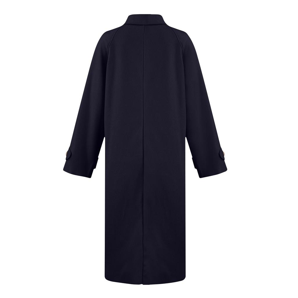 Women's Casual Fashion Solid Color Coat Lapel Long Sleeved Suit Collar Button Down Woolen Jacket