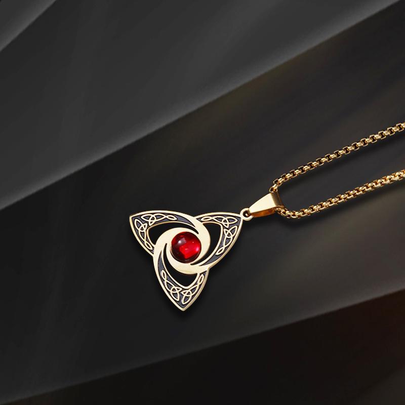 New Viking Trinity Knot Women s Pendant Men s Simple Fashion Titanium Steel Necklace Jewelry 60CM
