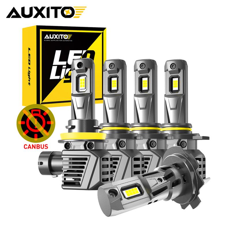 AUXITO 2Pcs 22000LM Turbo H8 H9 H11 LED Headlight 120W Super Bright 6500K Canbus H7 9005 HB3 9012 HIR2 LED Headlamp Bulb 12V H7