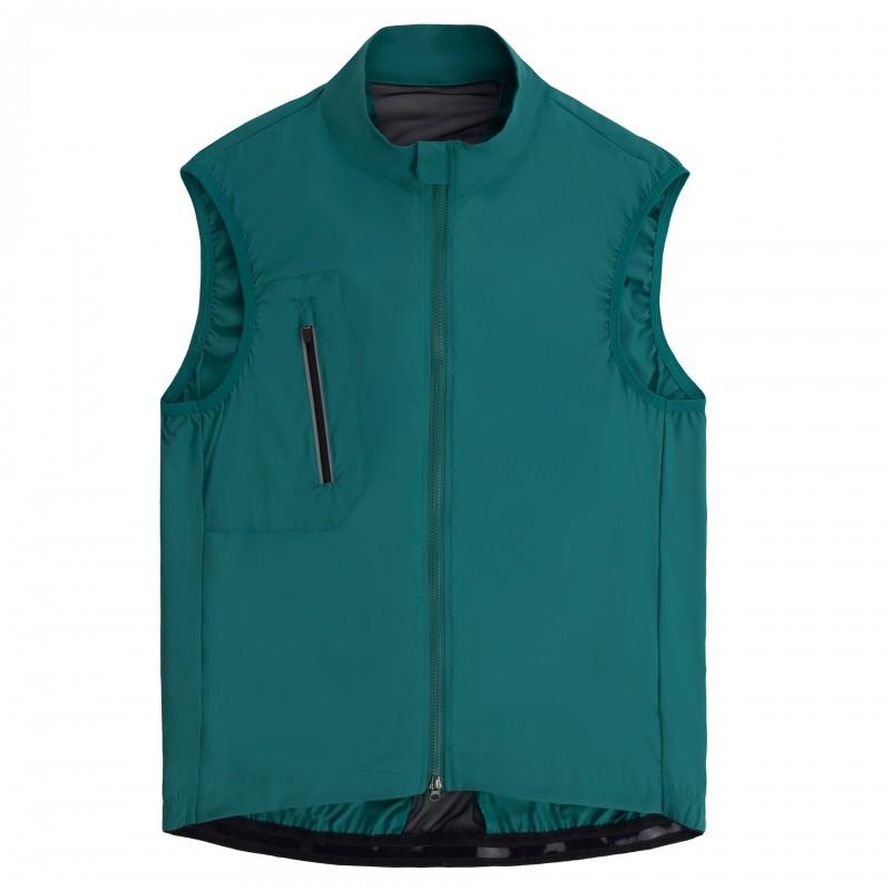 Mens Cycling Vest Jacket Lightweight Windproof Waterproof Bike Outerwear With Dual Zipper Pockets Breathable Back Mesh