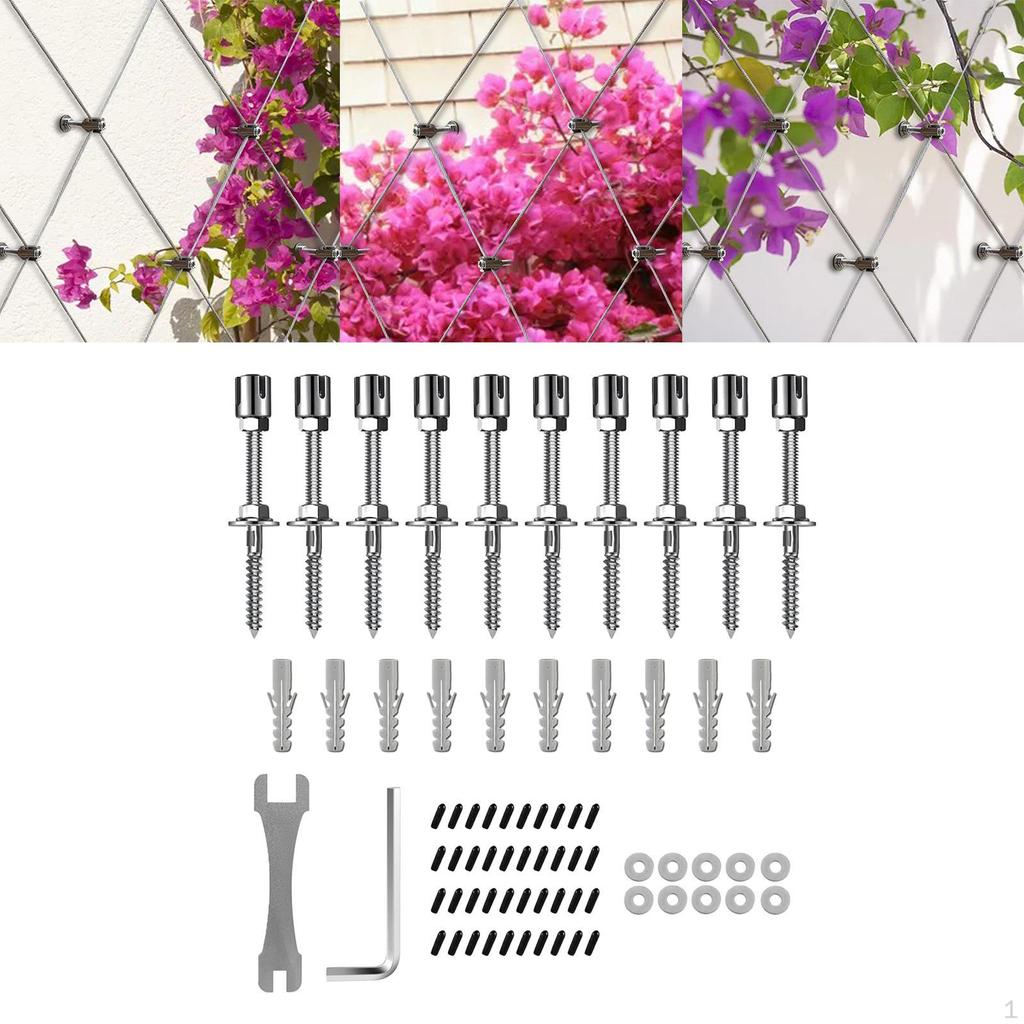 Green Wall Trellis Kit Crosshead Hubs Garden Expansion Anchors System Plant Supports for