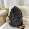 Schoolbag schoolbag female burden reduction large-capacity backpack male can hang tie rod college student travel commuter backpack tie-dye bag