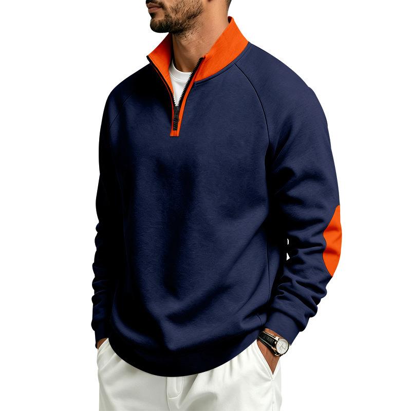 Men S Loose Stand Collar Fleece Zip Up Casual Sweatshirt