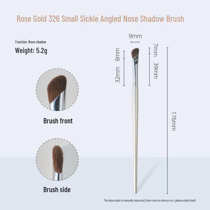 Gilded 326 Angled Sickle Nose Shadow Brush, Animal Hair 