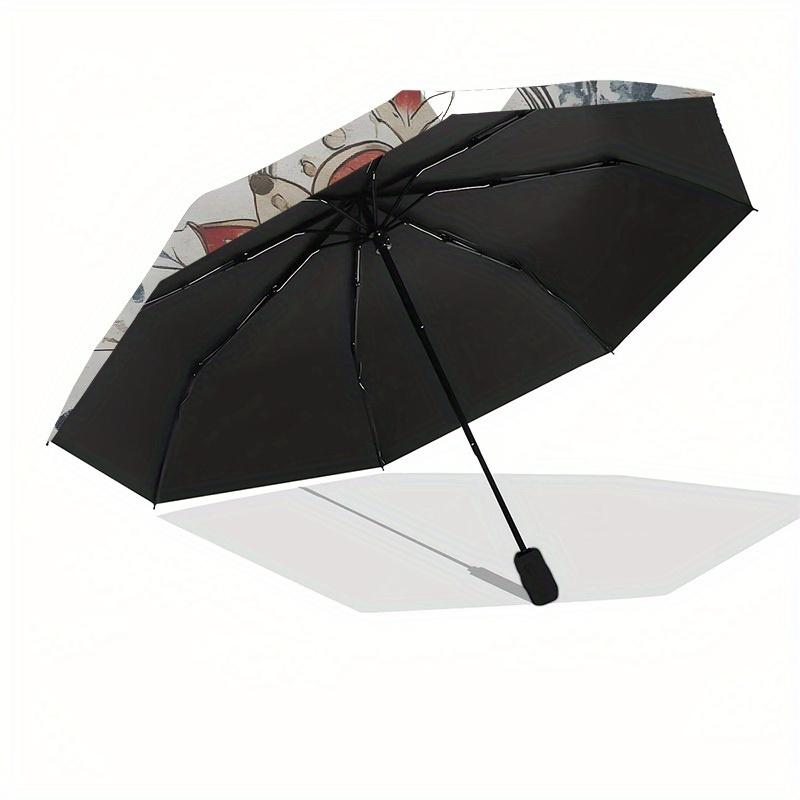 1pc Red and White Floral Mandala Umbrella with Plastic Handle,Suitable for All Seasons Home Travel Outdoor UmbrellaB1697