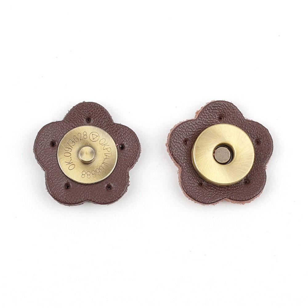 

Plum Blossom Shaped Bag Magnetic Buckle Handmade DIY Wallet Hasp Buckle Genuine Leather Bag Clasps Buckle Bag Accessories света кофе