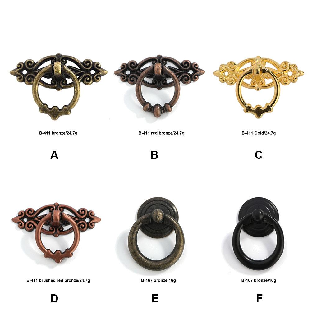 Cabinet Pull Handle Zinc Alloy Decorative Retro Door Furniture Drawer Knob Cupboard Gate Window Drop Vintage Replacement