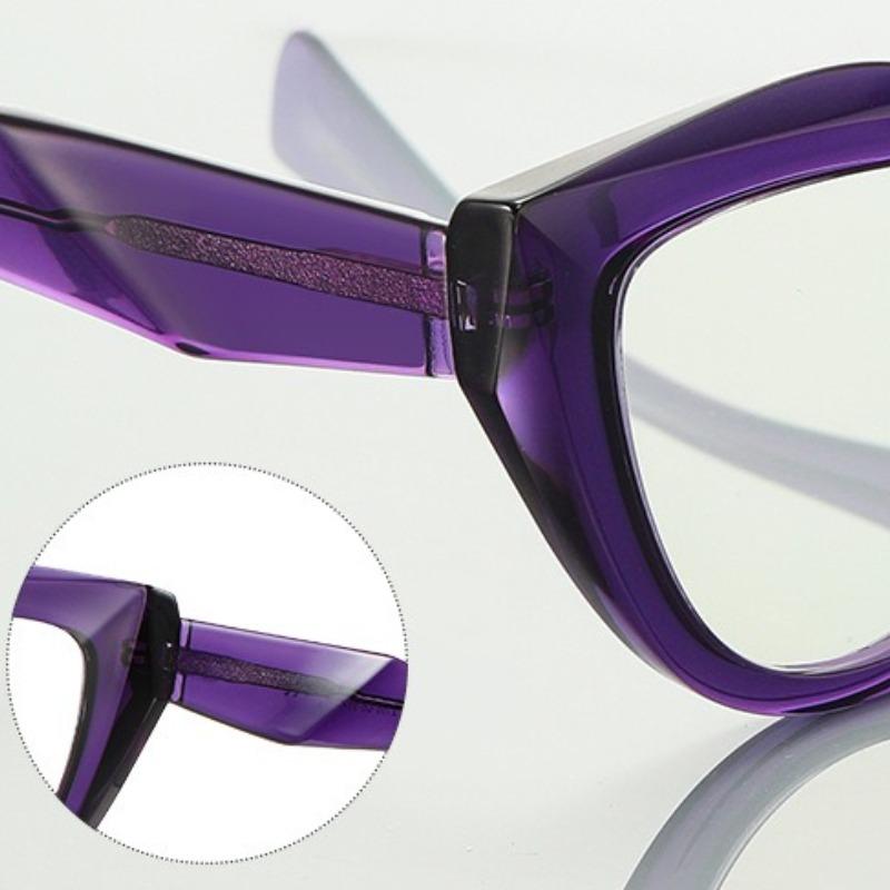 Big Frame Cat Eye Anti Blue Light Glasses  Trendy Retro Leopard Glasses Large Frame Irregular Anti Blue Light Glasses