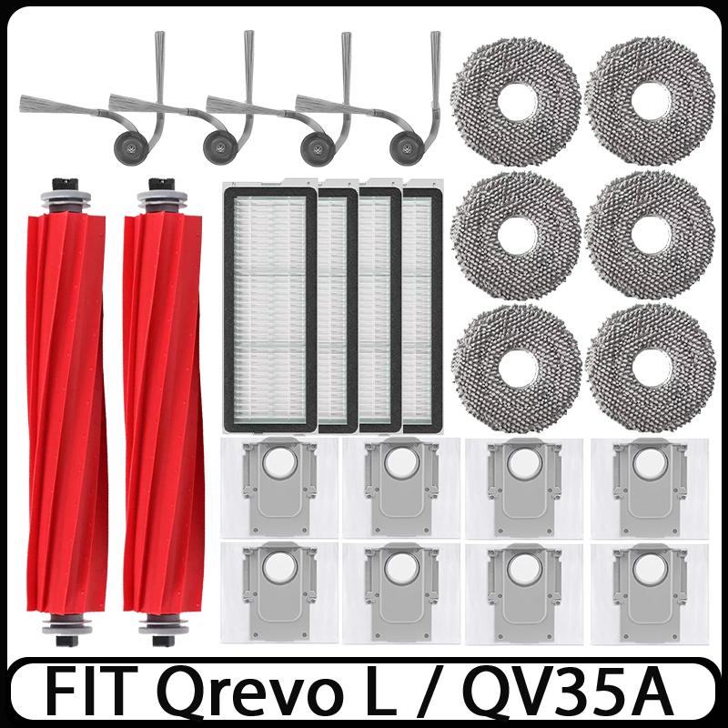 For Roborock Qrevo L / QR 798 / QV 35A / QR 598 Robot Vacuum Cleaner Accessories Main Side Brush Hepa Filter Mop Cloth Dust Bag