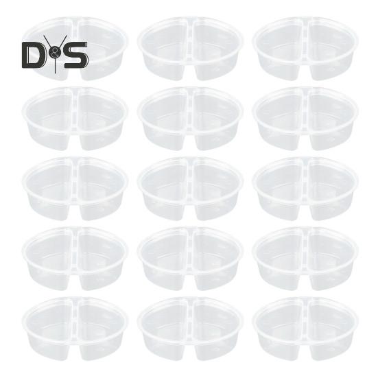 5/10/15/25Pcs Seasoning Box Disposable And Reusable Leak-Proof Lid Double Compartment Condiment Container for Condiment Dip Sauce Sampling And Travel