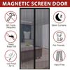 Magnetic White Striped Mosquito Net Curtains Available in Various Sizes Designed for Summer to Keep Insects Out While Allowing