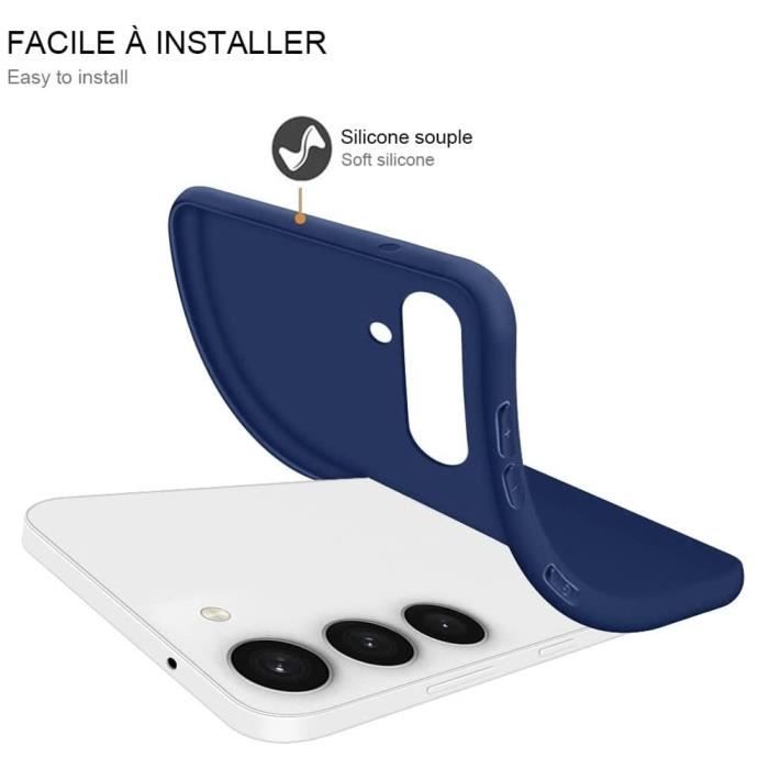 Coque pour Samsung Galaxy S23+ (S23 Plus), Silicone Liquide Antichoc Slim Protection Bleu
