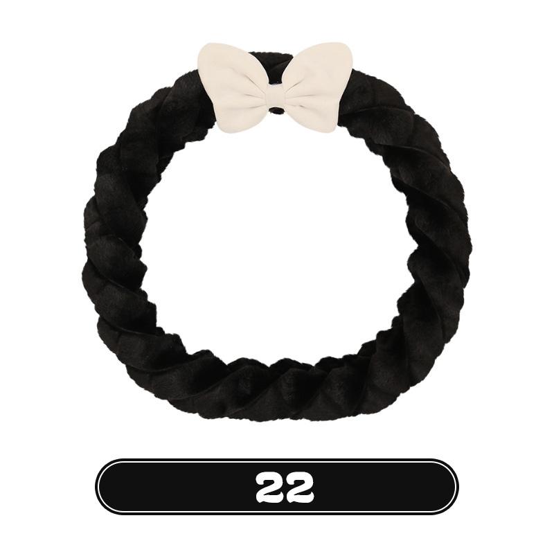 Bowknot Women's Car Seat Cover Winter Plush Warm Girl Cute Car Cushion Bow Headrest Waist Pink Interior Accessories