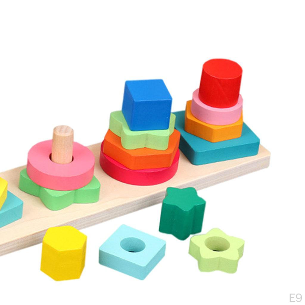 Creative Geometric Stacker Toy Set for Kids' Developmental Skills