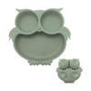 Dinosaur Silicone Anti-Spill Baby Dinner Plate Set with Suction and Compartments