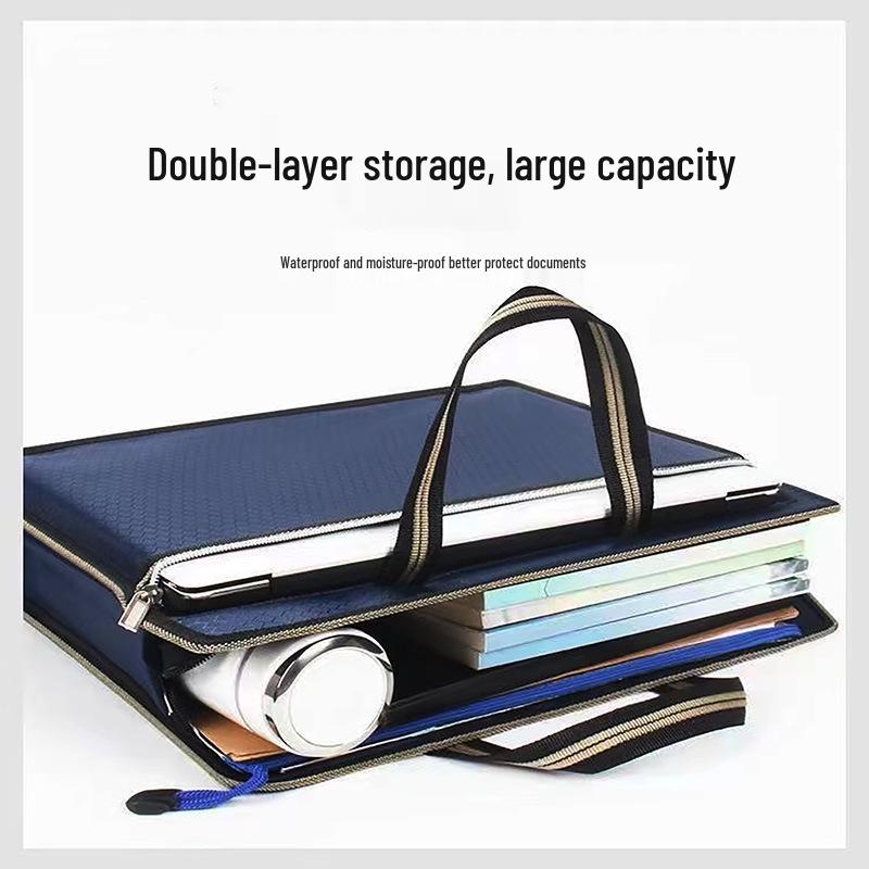 Oxford Cloth Laptop Bag - Large Capacity Handheld Briefcase with Zipper, Thickened for Training & Conferences