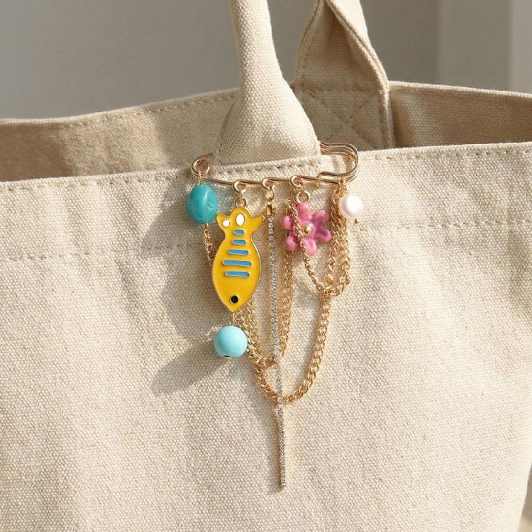 Handmade Enamel Fish Brooch With Floral Detailing Delicate Craftsmanship Lapel Accessory for Women Girls