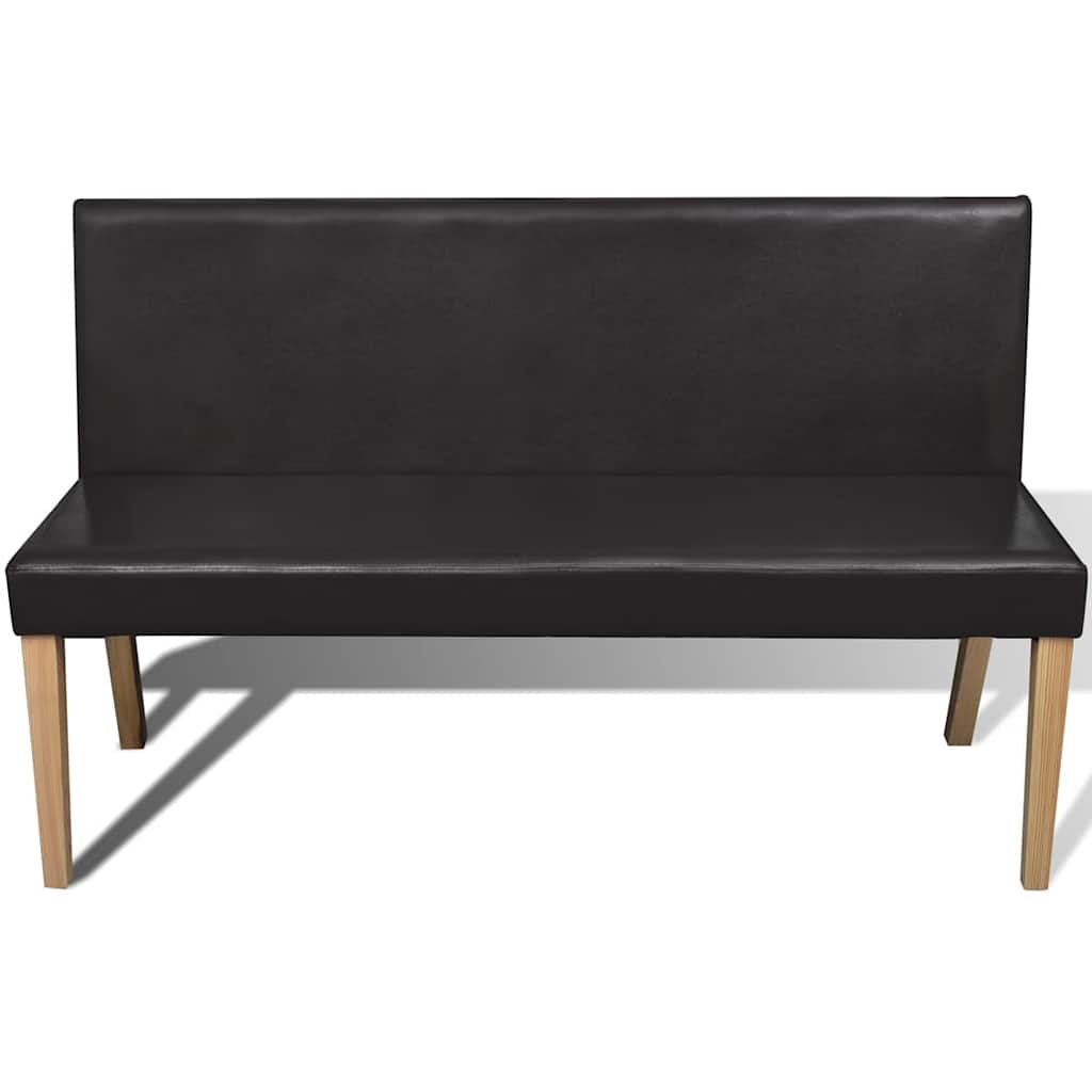 Bench 139.5 Cm Dark Brown Faux Leather