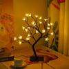 USB LED Cherry Blossom Crystal Tree Lamp for Room Decoration - Rose Flower Light with Colorful Simulated Lights