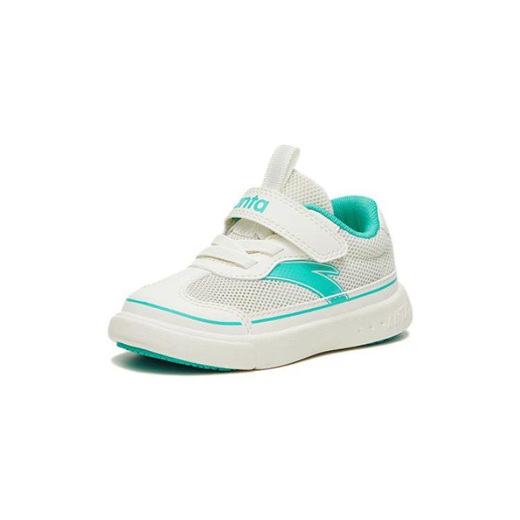 Anta Non-Slip Wear-Resistant Breathable Low-Top Skate Shoes Baby sneaker White Green A312320035-1