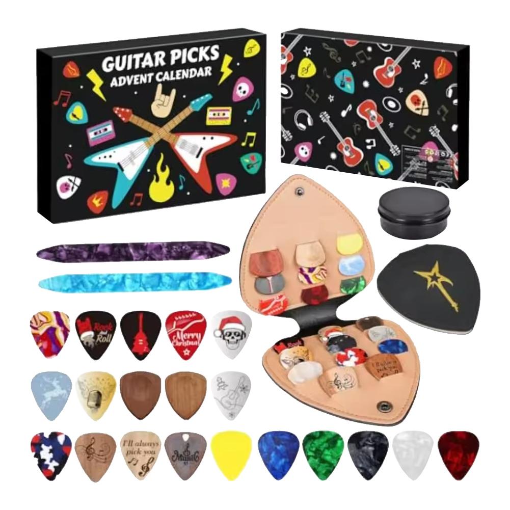 

Guitar Picks Countdown Calendar 20 Picks 2 Oud Picks With Holder Xmas Advent Calendars For Guitar Bass Ukulele Players