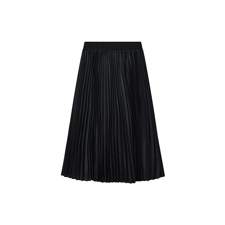 Fila X MIHARA YASUHIRO Collaboration SS22 Solid Color Casual Loose Pleated Maxi Skirt Women Skirts Black F11W223308F-BK