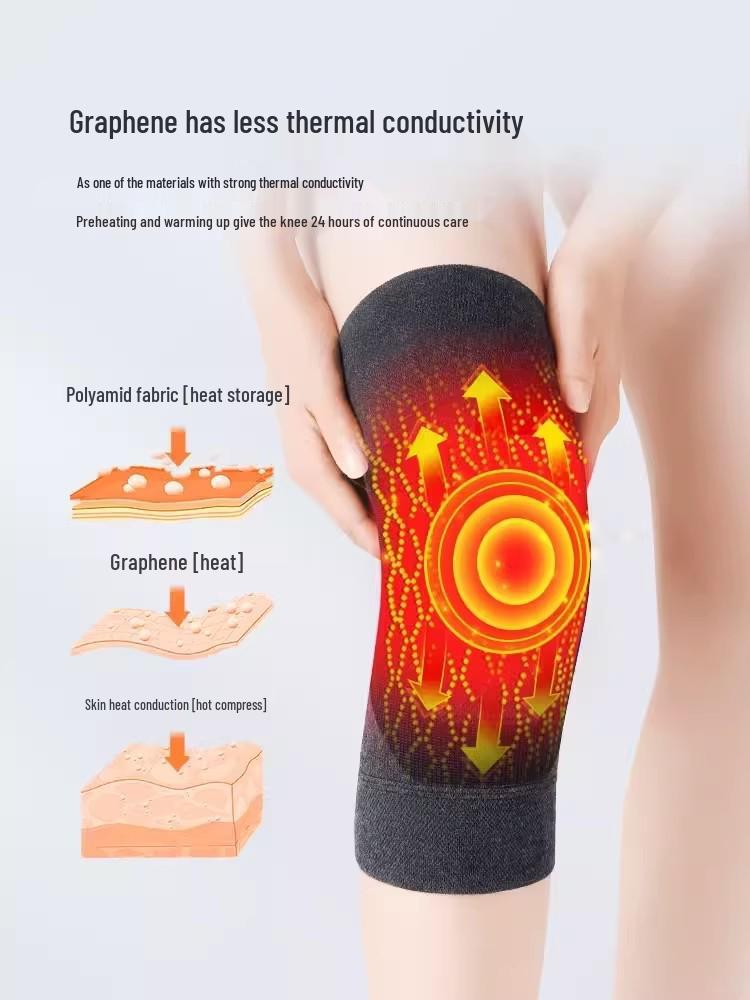Graphene Knee Pads, Long Style, Non-Slip, for Middle-Aged and Elderly, Spring/Summer Leg Guards, Knee Protection.