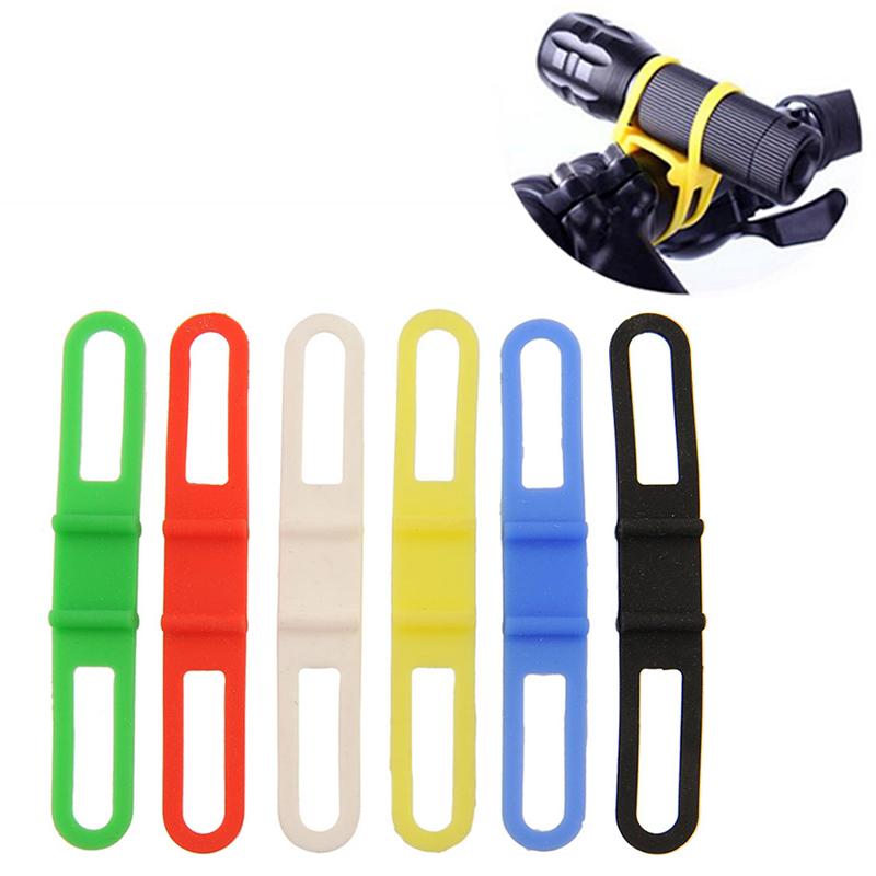 Bicycle Cycling Light Holder Bike Handlebar Lamp Stand Silicone Strap Band Phone Fixing Elastic Tie Rope LED Flashlight Bandage