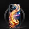 Fire Phoenix tempered glass phone case suitable for Samsung Galaxy S26 S25 S24 S23 S22 S20 FE/Ultra/Plus anti drop back cover