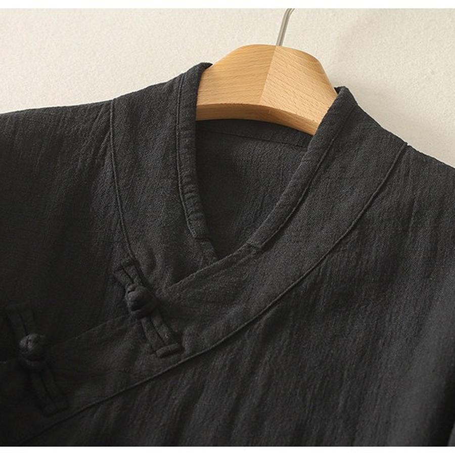 Elegant Vintage Chinese Style Shirt for Women Zen Buddhist Robe, Tea Party Outfit, Long Sleeve Open Cardigan