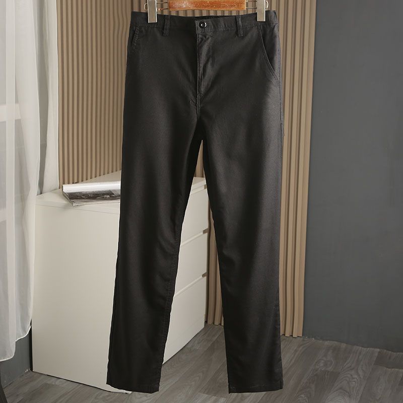 Cotton! Linen! OEM Goods out of Japan! Export Men's Clothing Balance Cargo with Logo Cut off Business Slim-Fitting Small Straight Casual Pants