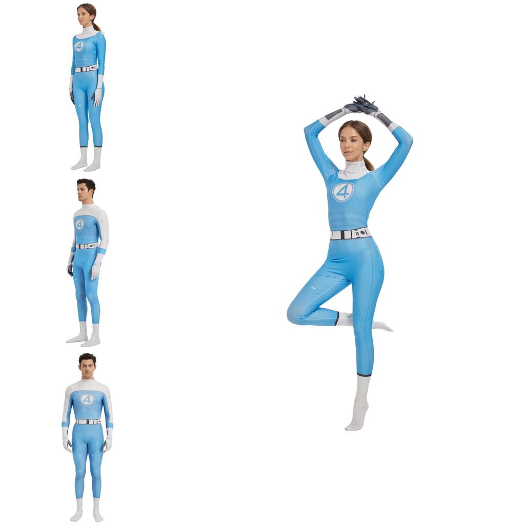 The Fantastic Four Cosplay Jumpsuit With Spandex For Game Anime Role Play