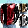Single Sleeves Mens Long Button Flip Collar Shirt