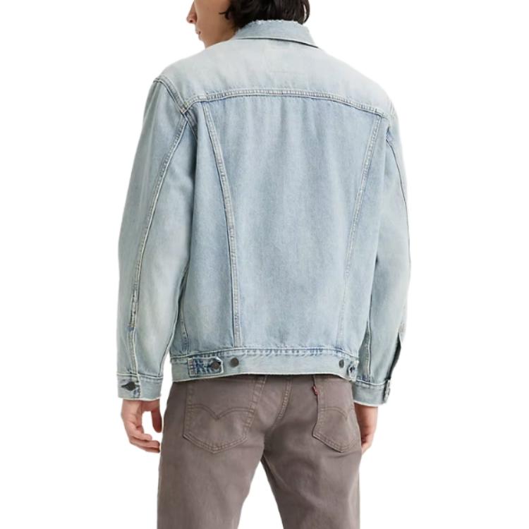 Levis Locker Unifarben Spitzkragen Einreihig Langarmjacke Herrenjacken Blau A5782-0002