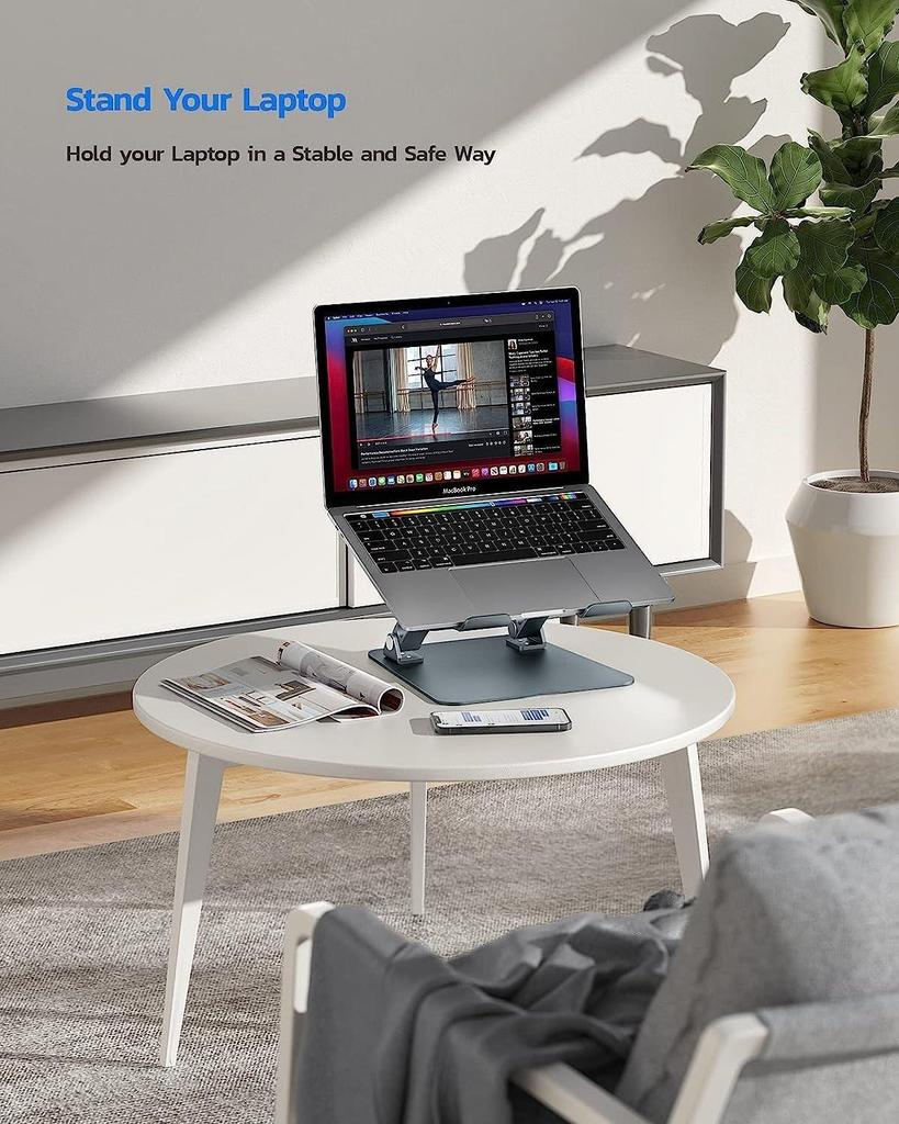 Adjustable Portable Laptop Stand with Rotating Heightening Cooling Feature