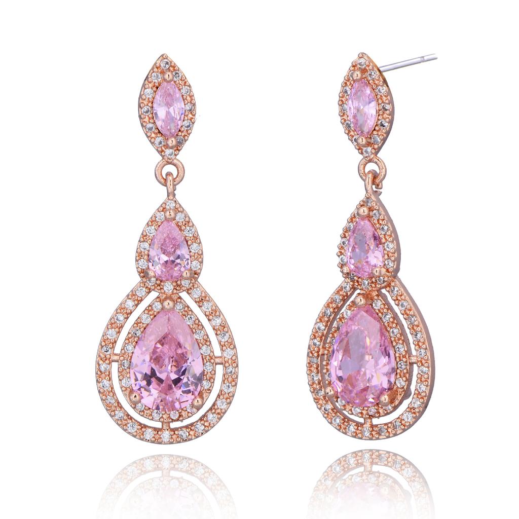 Luxury Full Paved Zircon Teardrop Earrings For Women Super Sparkly Elegant Studs For Evening Party High End Jewelry
