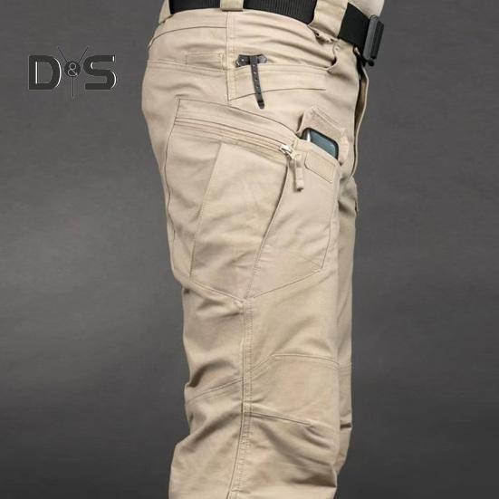 Men Tactical Training Pants Cotton Linen Blend Multiple Pocket Urban Commuter Cargo Trousers Slim Fit Joggers for Work Exercise Outdoor Fishing