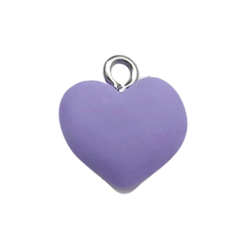 Colorful Resin Heart Earrings & Keychain Necklace Charm Set