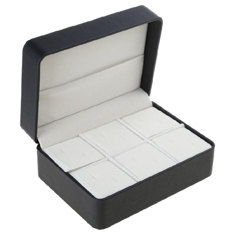 Black PU Cufflink Storage Box Secure and Scratch Frees Storage Case for Brooch Lapel Pin Portable Jewellery Holder 1