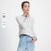 Navigare Women's Tencel Wool Faux Two-Piece Color-Block Long-Sleeve Top