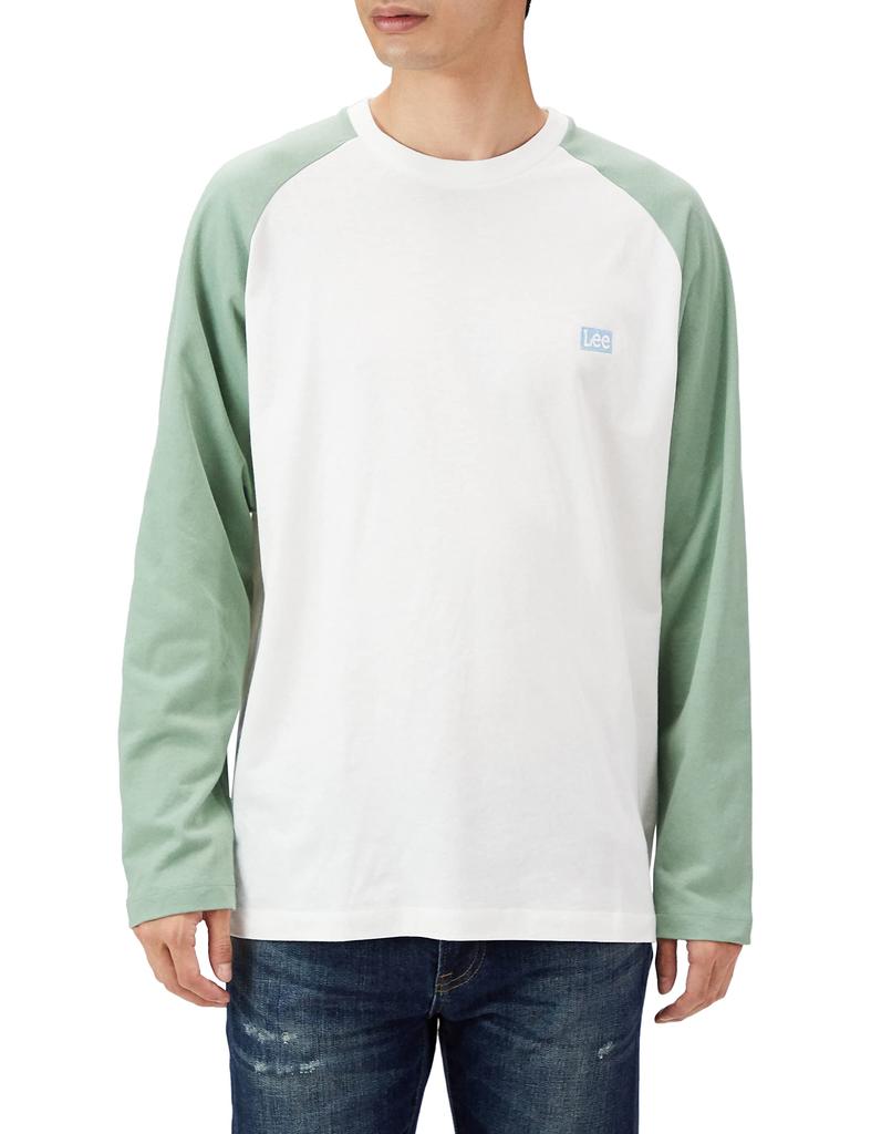 Lee Official Box Logo Back Print Long Sleeve Small T-Shirt, Men's, LT3027-249, Green,