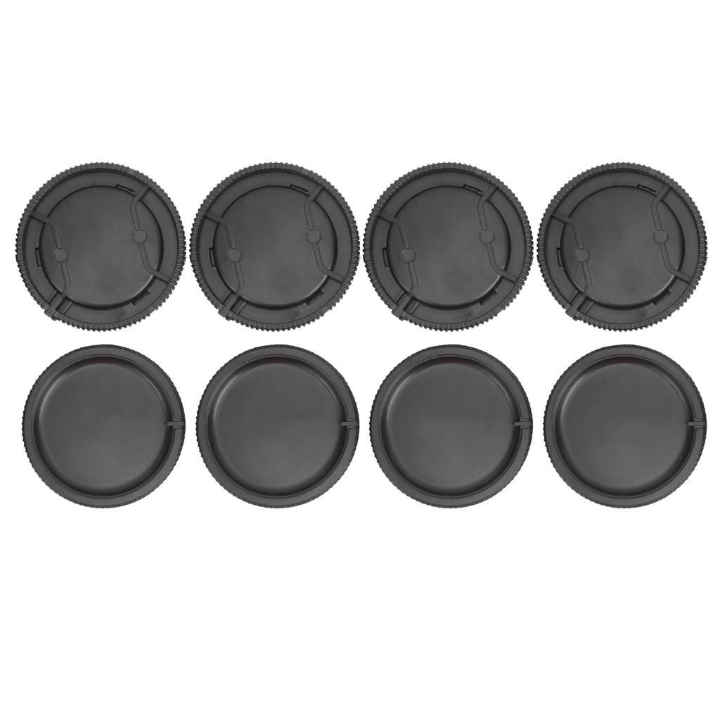 4Pcs Lens Rear Cover Body Front Cover Set for Sony A Mount Lens Camera Body Black