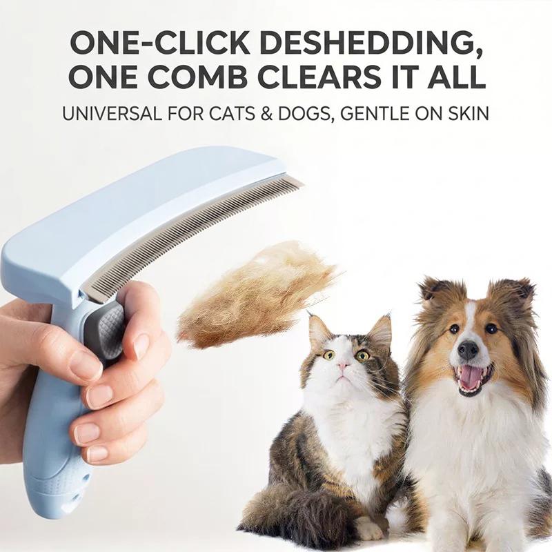 Professional Curved Pet Grooming Comb Universal Deshedding Brush For Dogs And Cats Loose Undercoat Fur Removal Tool Easy To Use