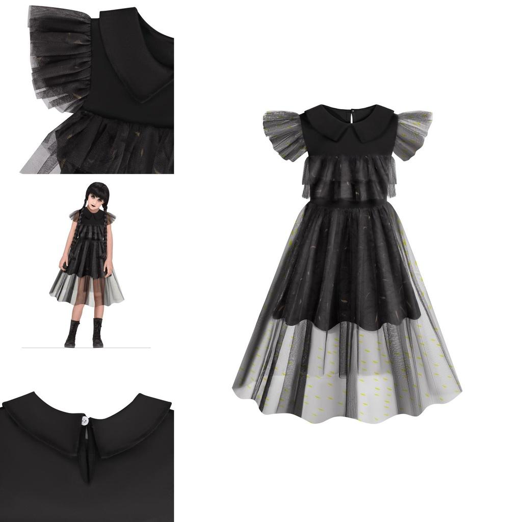 Wednesday Addams The Addams Family Cosplay Black Dress Dance Uniform Party