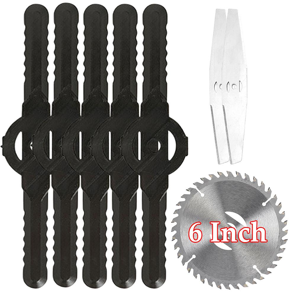 8Pcs Lithium Mower Head Blade Grass Trimmer Saw Blade Plastic Metal Lawn Mower Head Blade Cordless Grass String Trimmer Cutter